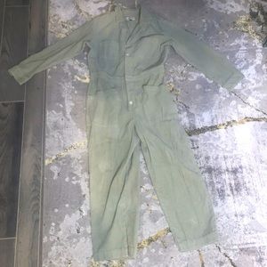 Green Button Up Overall.